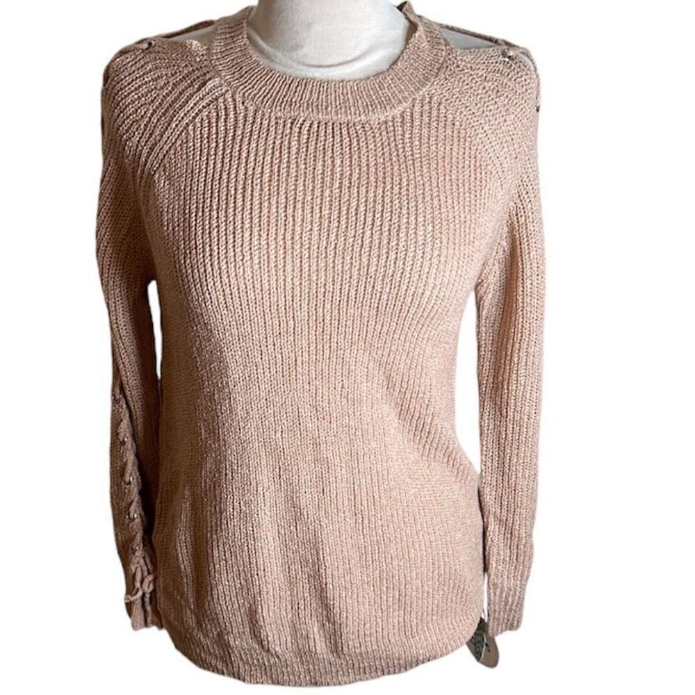 ❤️Hummingbird Lace Up Sleeve Dusty Pink Sweater